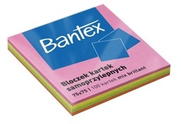 Bantex BLOCZKI SAMOPRZYLEPNE 75X75 MM 100 KARTEK MIX KOLRÓW zakupy dla domu i biura 400086389