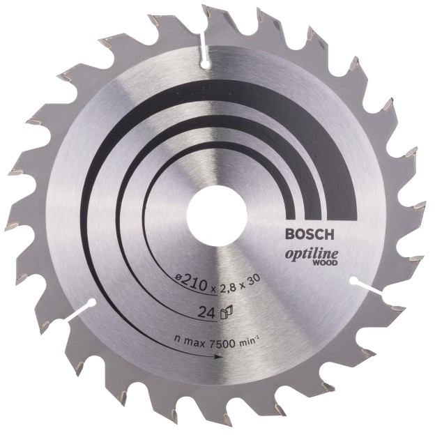 Bosch Piła tarczowa Optiline Wood 210 mm x 30 mm x 24T
