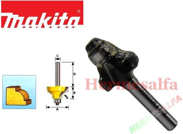 MAKITA FREZ DO DREWNA PROFIL WKLĘSŁY 4R 6mm D-09525