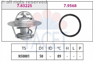 FACET Termostat, żrodek chłodzący 7.8322