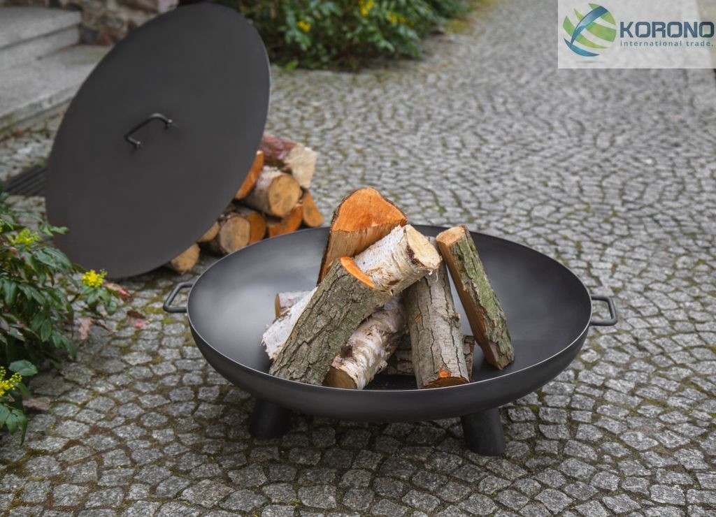 Korono Palenisko ogrodowe ze stali czarnej bez pokrywy średnica 80 cm (KOR303)