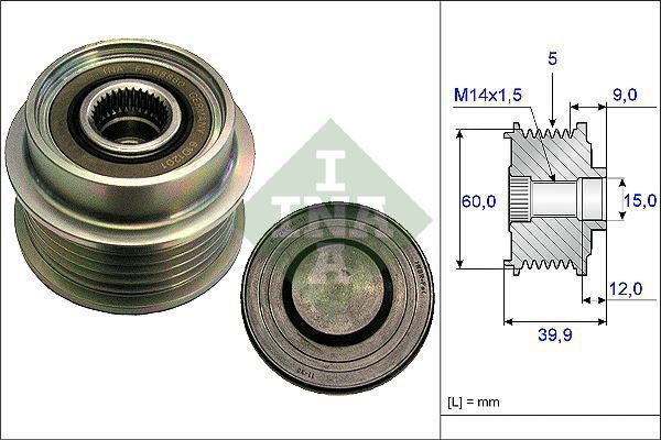 INA Alternator - sprzęgło jednokierunkowe 535 0180 10