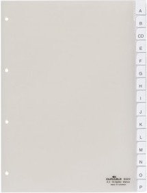 DURABLE Przekładka A4 PP, zgrzane wymienne indeksy, 0-15, A-Z