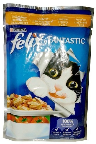 Purina Felix Fantastic Kurczak z pomidorem w galaretce Saszetka 100g 6921