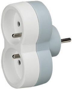 Legrand Rozgałęźnik 2x2P+Z - 16 A - pionowy - BIAŁO-SZARY