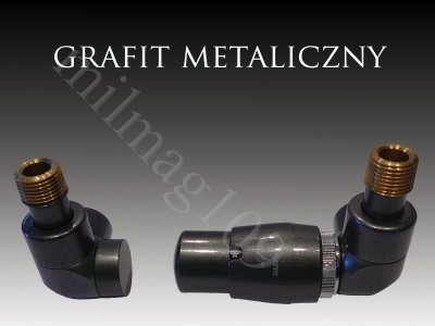 Mera Term Zestaw zaworów grzejnikowych termostatycznych LUX prawy GRAFIT
