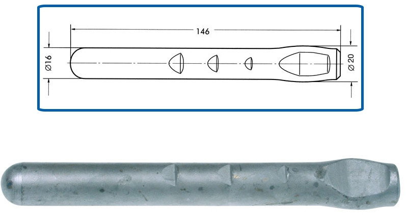 Reper stalowy ocynkowany MNOG 146mm