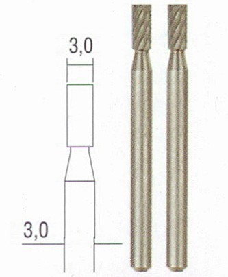 PROXXON 28722 Wolframowo-wanadowe frezy cylindryczne do urządzeń MICROMOT 3mm 2s