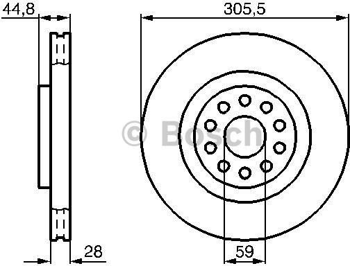 BOSCH Tarcza hamulcowa przednia, 0 986 478 963  0986478963