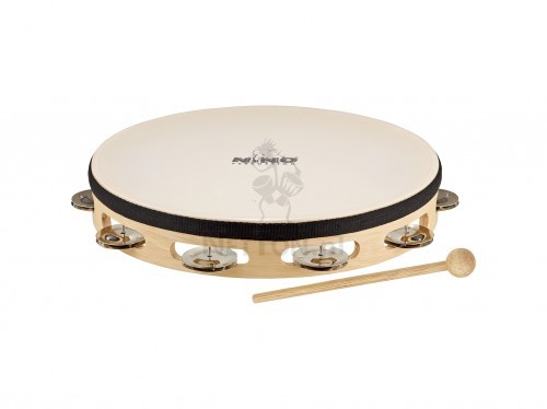 Nino Percussion NINO25 Drewniane TAMBURYNO z naciągiem 10