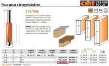 CMT FREZ PROSTY Z ŁOŻYSKIEM DOLNYM HM I=50,8 D=19 S=12 CMT906.690.11