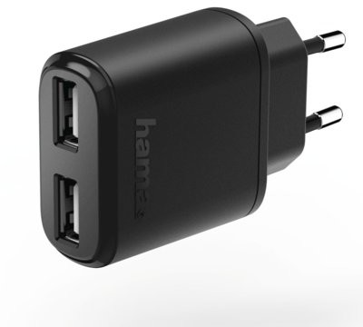 Hama Ładowarka sieciowa 2xUSB 2.4A Czarny Rozłóż zakup na 50 rat