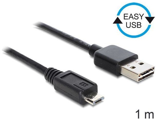 Delock kabel USB micro AM-MBM5P Easy-USB 2.0,1 m, czarny 83366