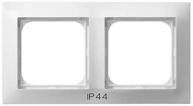 Impresja Ospel Ramka podwójna do łączników IP-44 - Biały - RH-2Y/00