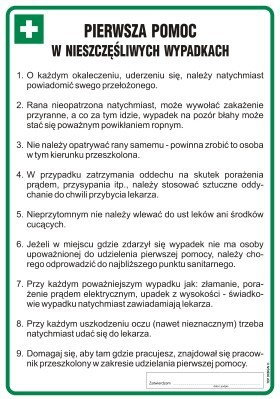 TD DD002 Pierwsza pomoc w nieszczęśliwych wypadkach