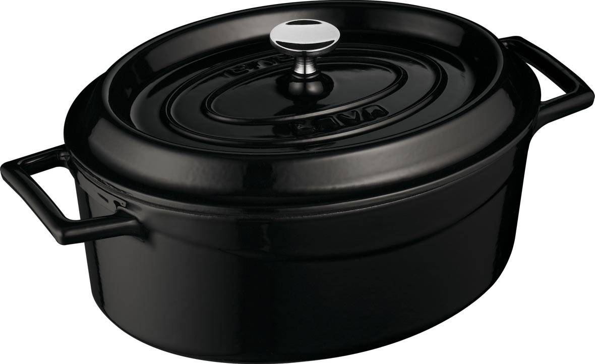 Lava Garnek okrągły żeliwny, czarny O 31 cm czarny Metal