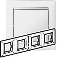 Legrand Valena - Ramka 4-krotna pozioma biała/srebro 770494