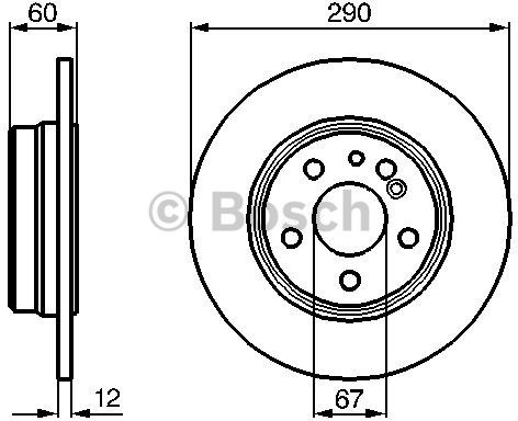 BOSCH Tarcza hamulcowa tylna, 0 986 478 607  0986478607