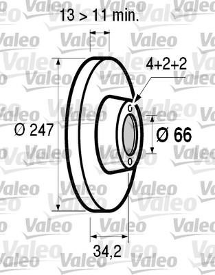 VALEO tarcza hamulcowa x2 przod 186598  186598