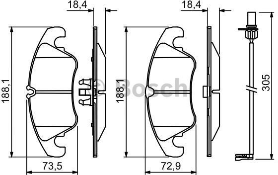Bosch Zestaw klocków hamulcowych, hamulce tarczowe 0 986 494 259