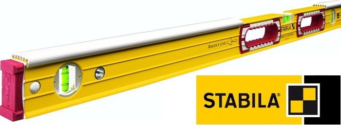 Stabila Poziomnica aluminiowa murarska do pobijania 2 uchwyty 3 libelle,typ 196-2