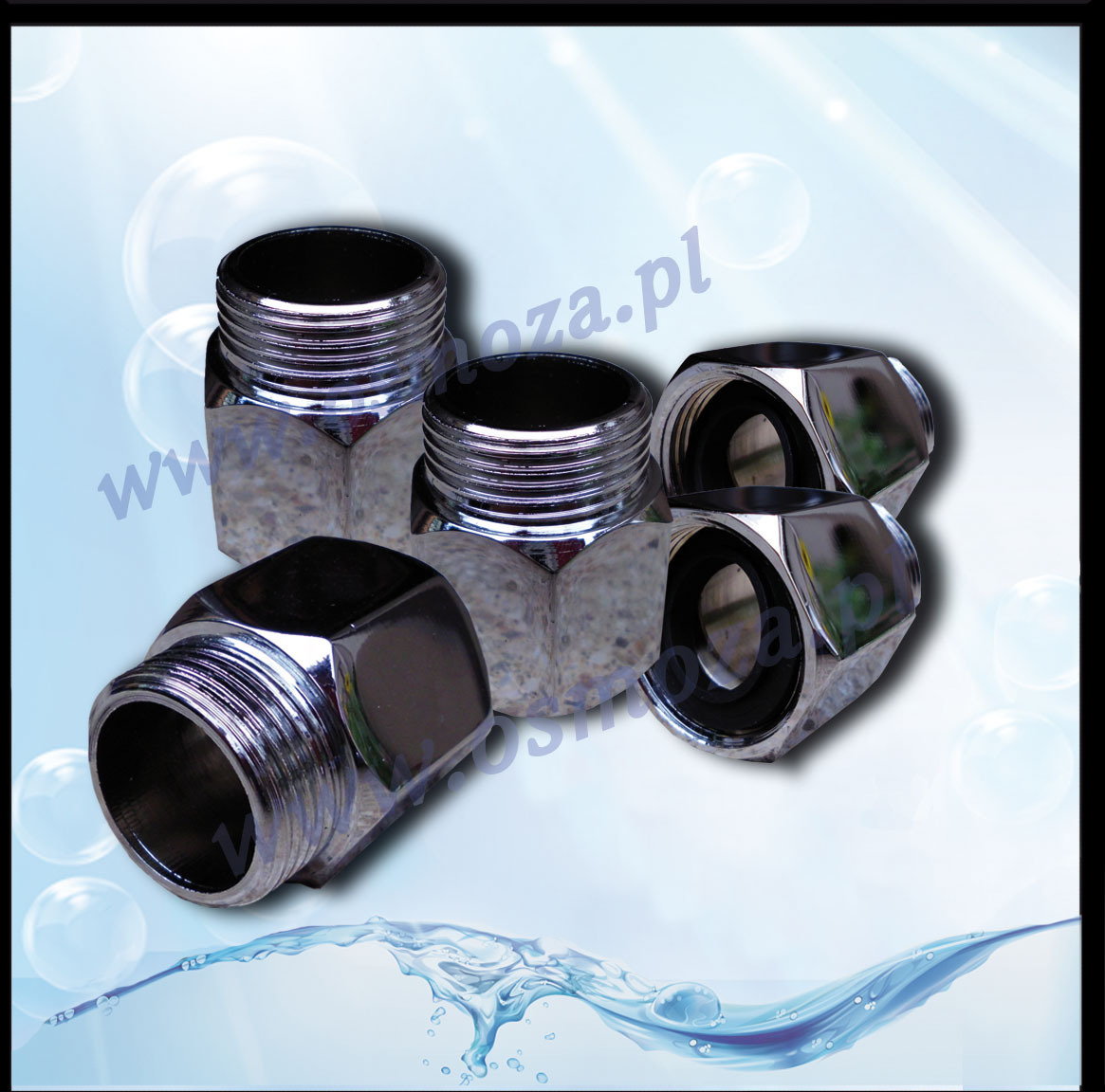 AquaFilter Chromowane przyłącze mosiężne FT02