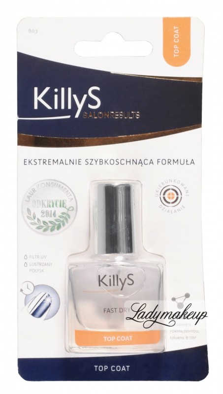 Killys Inter-Vion EXTREMLY SHORT DRYING TIME & LONGLASTING MIRROR SHINE - Preparat o działaniu utwardzającym, nabłyszczającym i przedłużającym trwałość lakieru - 803 KIV638032