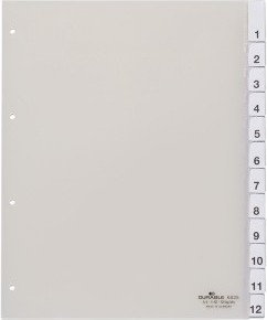 DURABLE Przekładka do segregatorów do koszulek A4 zgrzane wymienne indeksy 1-12