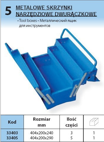 Proline METALOWA skrzynka NARZĘDZIOWA DWURĄCZKOWA 33405