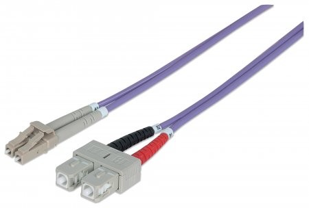 Intellinet Network Solutions Patchcord światłowodowy LC/SC OM4 50/125um Duplex Multimode 3m fioletowy 750936