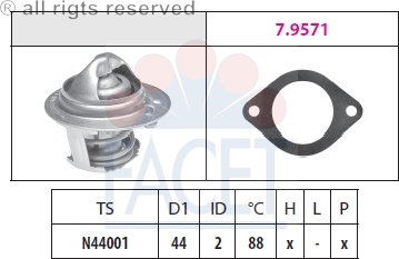 FACET Termostat, żrodek chłodzący 7.8369