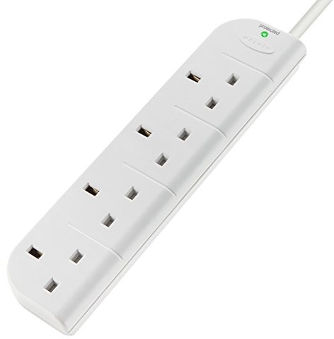 Belkin gospodarcze, 6-rzędowa, ochrona przeciwprzepięciowa, przewód 1 m,, biały 3 m F9E400UK3M
