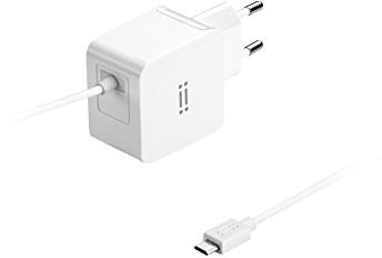 Aiino Wall Charger USB zasilacz sieciowy ładowarka gniazdko 2 A Wbudowany przewód USB micro, biały 8050444845455