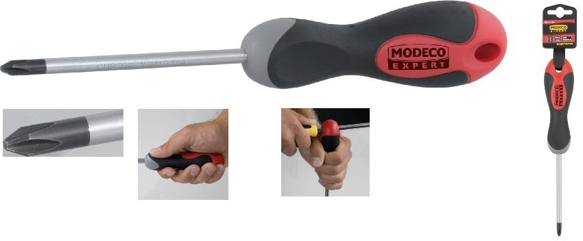 Modeco wkrętaki krzyżowe Philips, magnesowane, 54 HRC MN-10-161