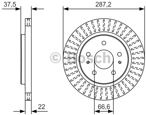 BOSCH Tarcza hamulcowa przednia, 0 986 479 A98  0986479A98