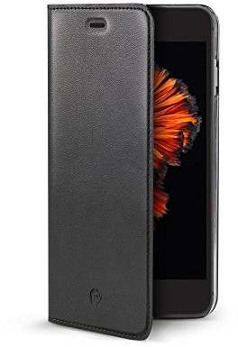 Celly airpelle skórzany portfel Fall o strukturze włókna szklanego do iPhone 7 czarny