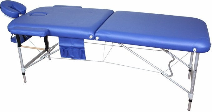 Bodyfit Stół, łóżko aluminiowe do masażu Niebieskie 2 segmentowe - niebieski 469