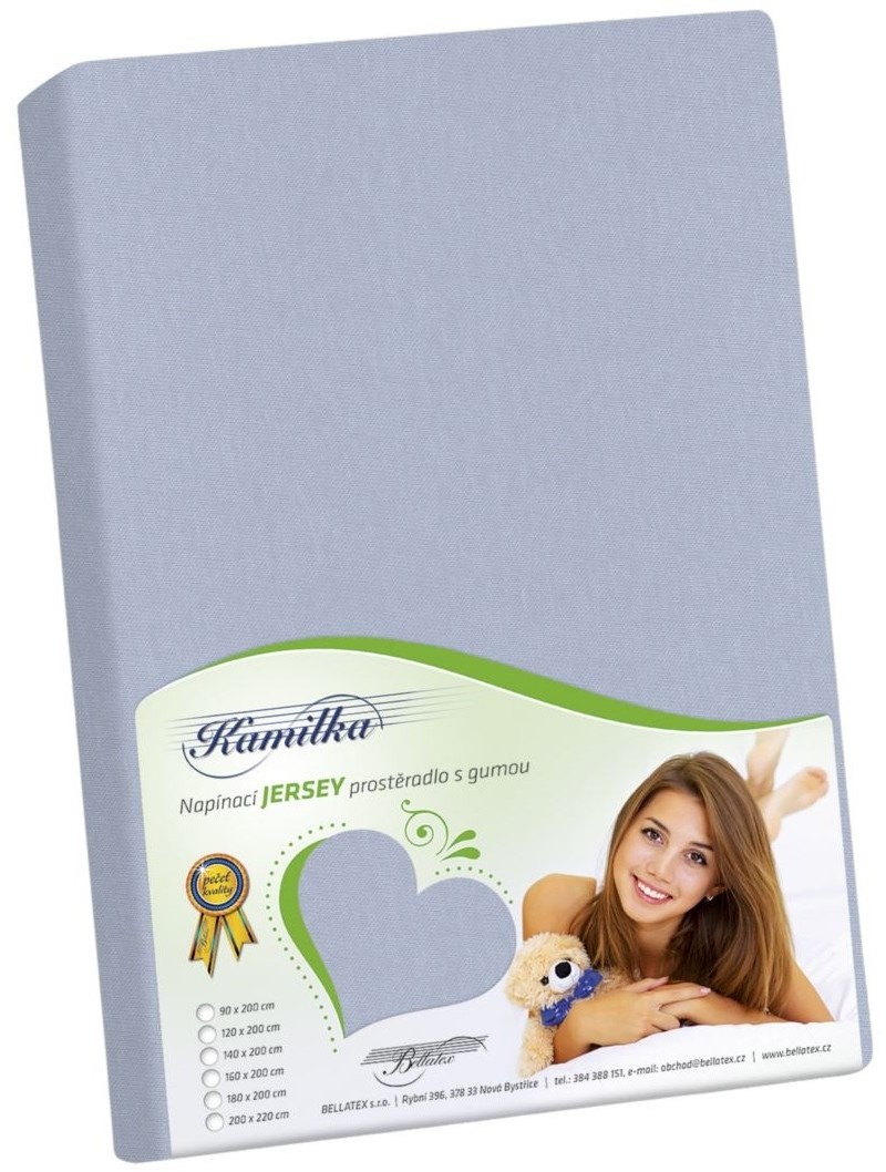 Bellatex Prześcieradło jersey Kamilka jasnoszary, 100x200 cm