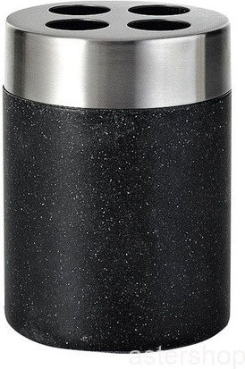 Ridder kubek na szczoteczki z konglomeratu STONE Black 22010210