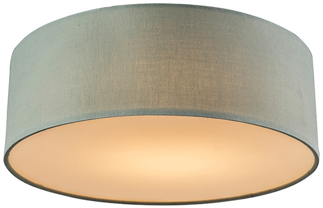 QAZQA Lampa sufitowa zielona 30 cm w tym LED - Drum LED