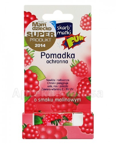 SKARB MATKI FUN Pomadka ochronna dla dzieci malinowa - 6,5 g