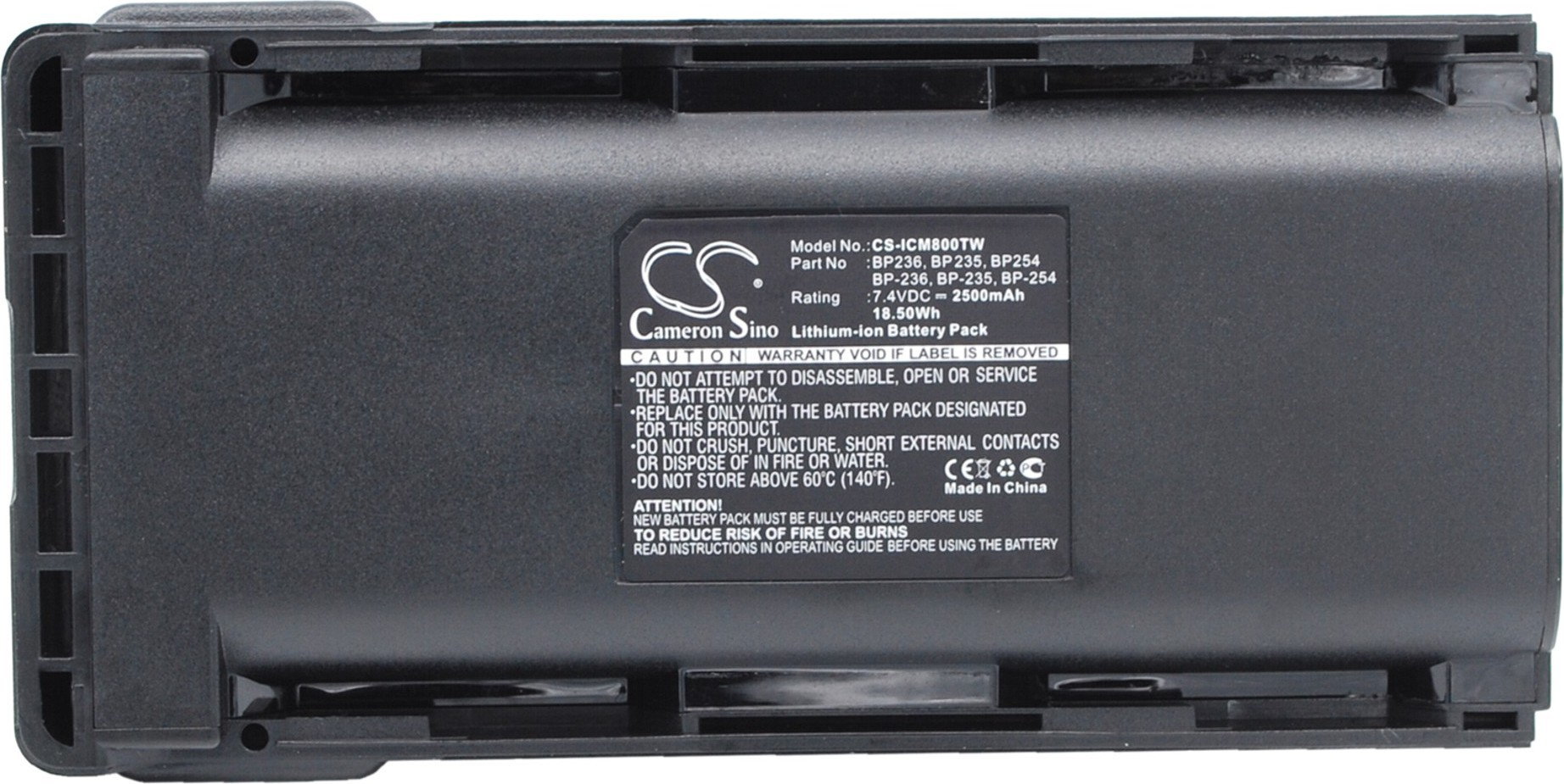 Cameron Sino Icom IC-F70 / BP235 2500mAh 18.50Wh Li-Ion 7.4V (Cameron Sino) CS-ICM800TW