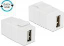 Delock Adapter USB Adapter USB A-A, żeńsko-żeński, biały 86353