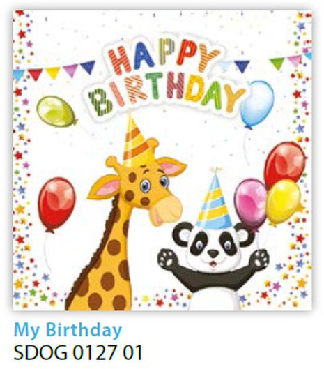 POL-MAK Serwetki 33 x 33 cm SDOG 012701 Happy birthday