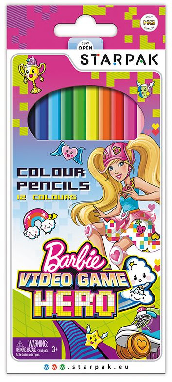Starpak Kredki ołówkowe 12 kolorów Barbie Video Game 379335