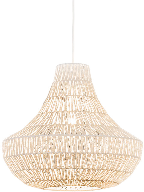 QAZQA Lampa wisząca retro biała 50 cm - Lina Cono 50