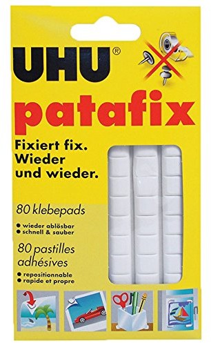 UHU Patafix 1648810 masa klejąca, 80 porcji, biała, do wielokrotnego użytku 44810