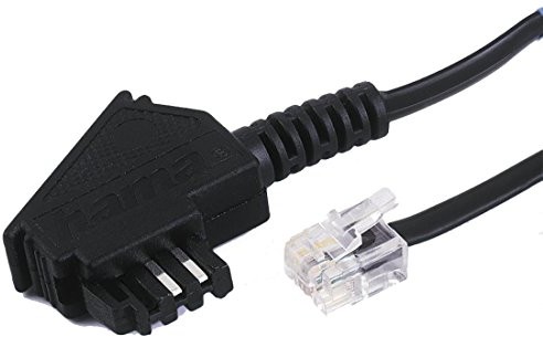 Hama kabel telefoniczny uniwersalny (TAE-F-Stecker  Modular-Kupplung 6P4 °C) Czarny, standardowe opakowanie, czarny 00044823