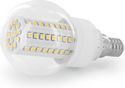 Whitenergy żarówka LED | E14 | 80 SMD | 4W | 230V | barwa zimna biała 6000k | kulka B60 (07574)