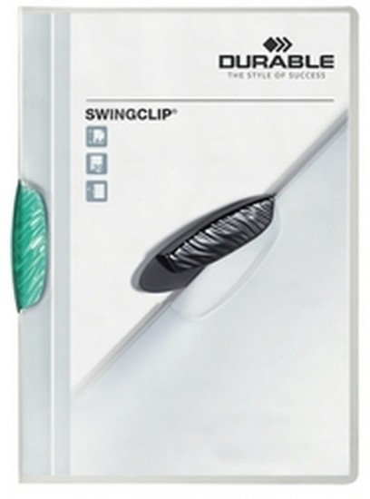 Durable Skoroszyt z klipsem Swingclip A4 do 30 kartek zielony 2260-05